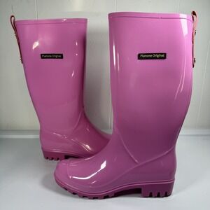 Planone Original Rain Boots Womens Size 5.5 Pink Rubber Knee High Waterproof